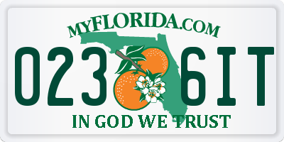 FL license plate 0236IT
