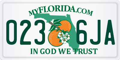 FL license plate 0236JA