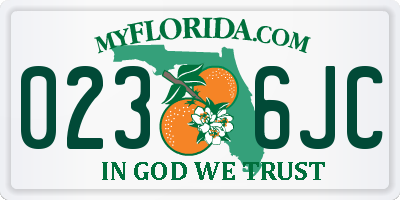 FL license plate 0236JC