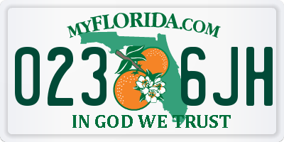 FL license plate 0236JH
