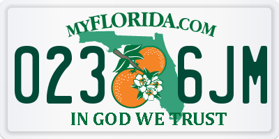 FL license plate 0236JM