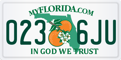 FL license plate 0236JU