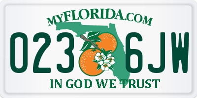 FL license plate 0236JW