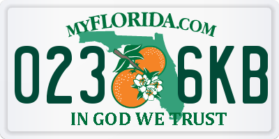 FL license plate 0236KB