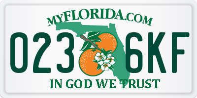 FL license plate 0236KF