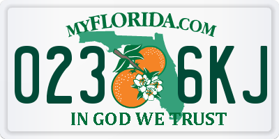 FL license plate 0236KJ