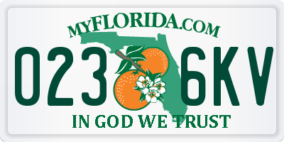 FL license plate 0236KV