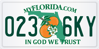 FL license plate 0236KY