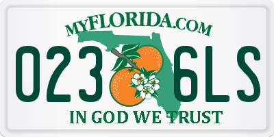 FL license plate 0236LS