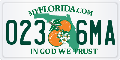 FL license plate 0236MA