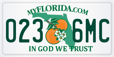 FL license plate 0236MC