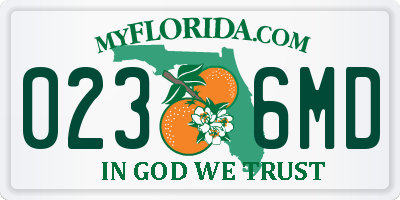 FL license plate 0236MD