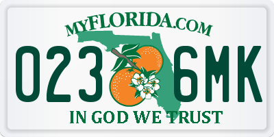 FL license plate 0236MK
