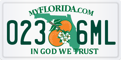 FL license plate 0236ML