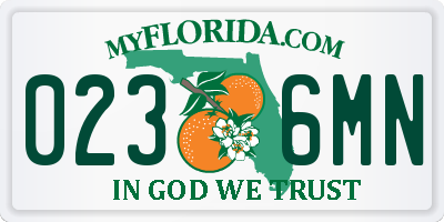 FL license plate 0236MN
