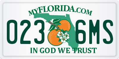 FL license plate 0236MS