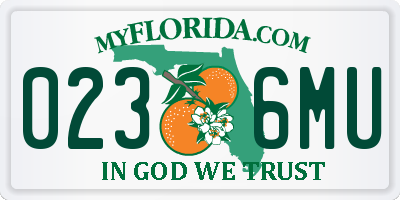 FL license plate 0236MU
