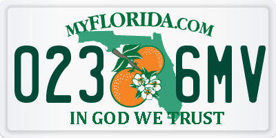 FL license plate 0236MV