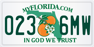 FL license plate 0236MW