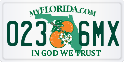 FL license plate 0236MX