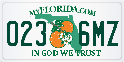 FL license plate 0236MZ