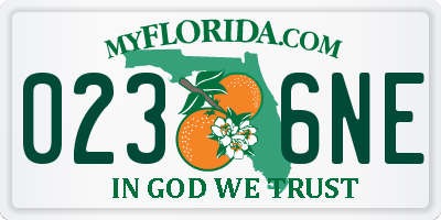FL license plate 0236NE