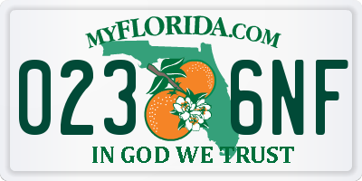 FL license plate 0236NF