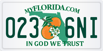 FL license plate 0236NI