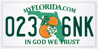 FL license plate 0236NK