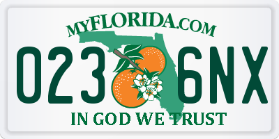FL license plate 0236NX