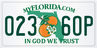 FL license plate 0236OP