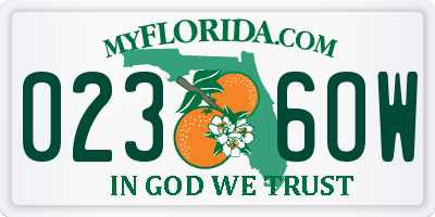 FL license plate 0236OW