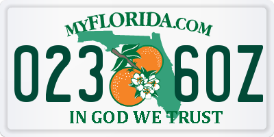 FL license plate 0236OZ
