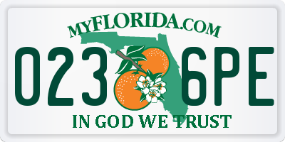 FL license plate 0236PE