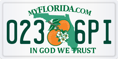 FL license plate 0236PI