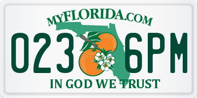 FL license plate 0236PM