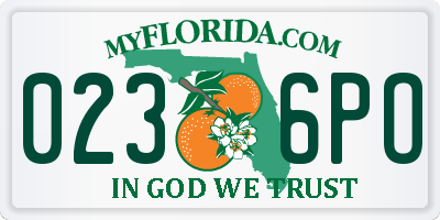 FL license plate 0236PO