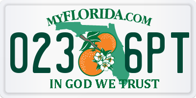 FL license plate 0236PT