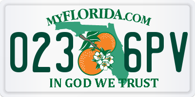 FL license plate 0236PV