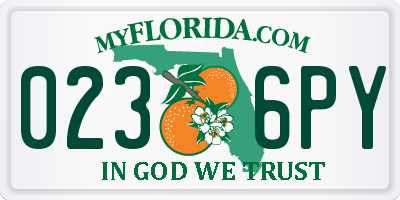 FL license plate 0236PY