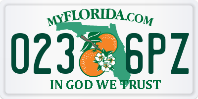 FL license plate 0236PZ