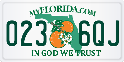 FL license plate 0236QJ