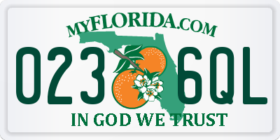 FL license plate 0236QL