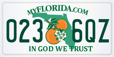 FL license plate 0236QZ