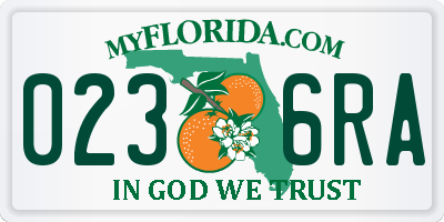 FL license plate 0236RA