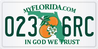 FL license plate 0236RC