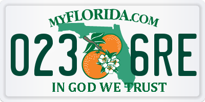 FL license plate 0236RE