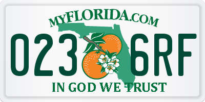 FL license plate 0236RF