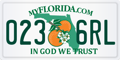 FL license plate 0236RL