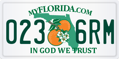 FL license plate 0236RM